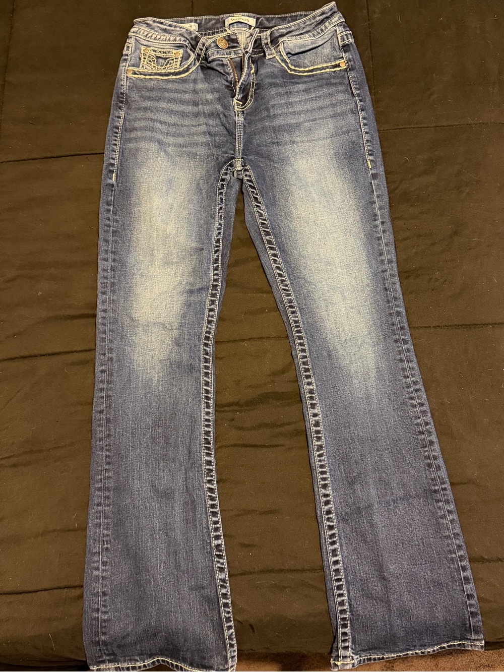 Vigoss Mid-Rise Faded Blue Flare Jeans